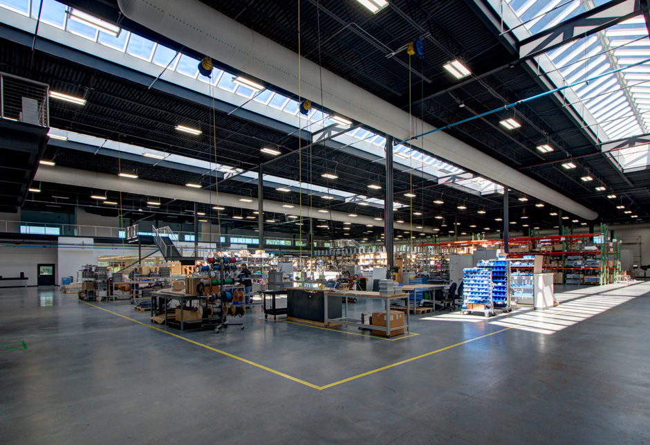 Ridgelight system brings natural light to manufacturing floor at Burkert Fluid Controls