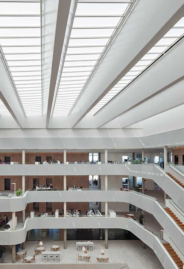 Rooflights solution with Atrium Longlight 5-30˚, DSV Headquarters, Denmark