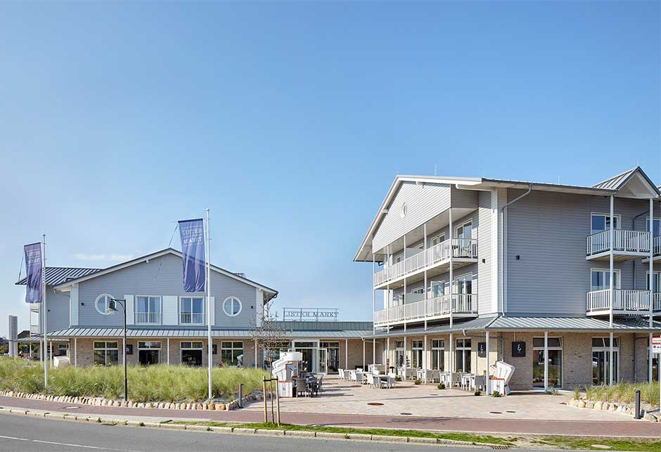 External view of Lister Markt shopping mall, List on Sylt, Germany
