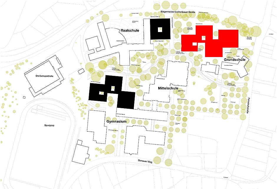 Architekturzeichnungen Grundschule Schongau - Lageplan