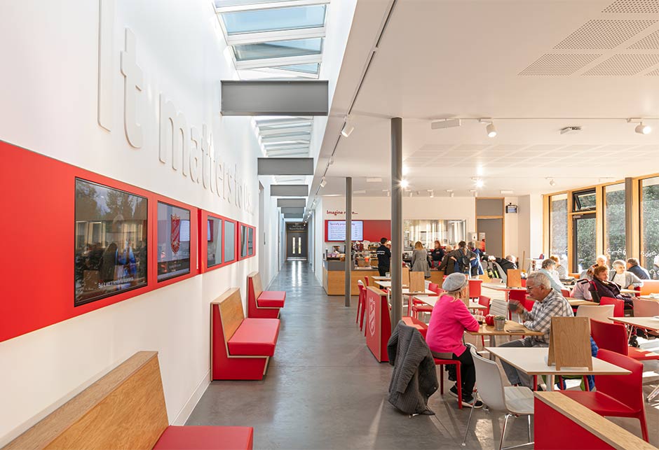 VELUX Longlight solution in café at Strawberry Field