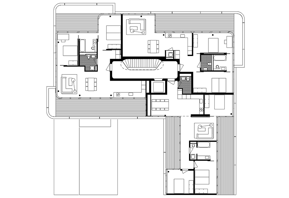 Dessin d'architecture - Plan des combles, meublé - WALO Haus