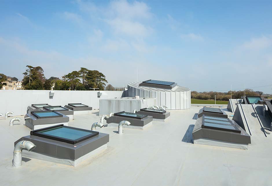 Rooftop view of Skylight solutions at Wicklow Hospice, Ireland