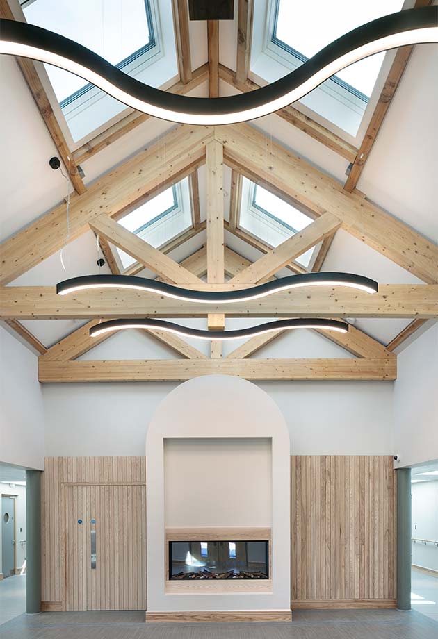 Internal shot of VELUX skylight solution at Wicklow Hospice