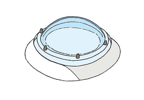 Darstellung einer runden Standard Lichtkuppel